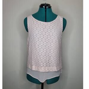 Banana Republic lined pink crochet tank top - medium